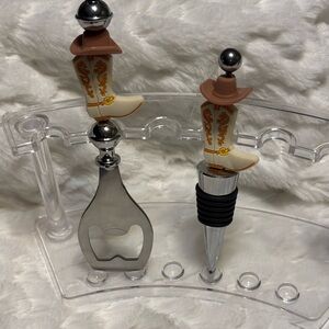 “Boots On The Ground”Cowboy Boot Bottle Opener and Stopper Set